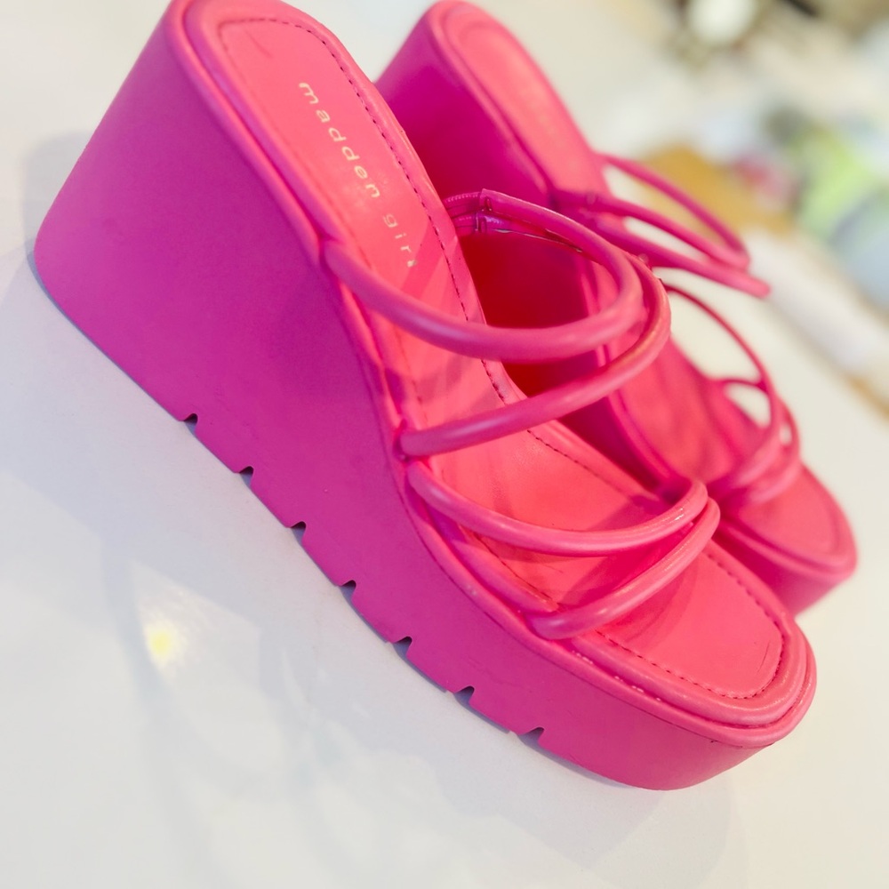 Madden Girl Pink Wedge Sandals